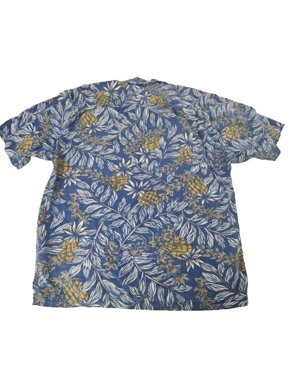 Vintage St Durand Hawaiian Aloha Shirt Mens M Blue Pineapple Tiki Tropical Rayon